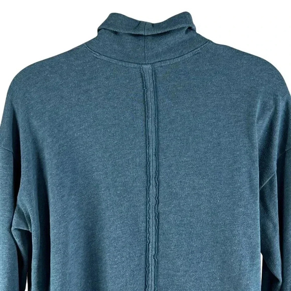 J Jill PURE JILL Womens M RELAXED Fit 3/4 Sleeve Blue PONCHO Tunic Cowl Neck - Picture 7 of 16